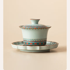 Dunhuang Cultural Ru Kiln Horse-Hoof Gaiwan – 160ml