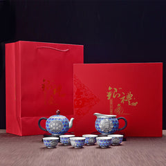 Handmade Enamel Sterling Silver 999 Tea Set - Zen Edge Design