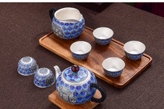 Handmade Enamel Sterling Silver 999 Tea Set - Zen Edge Design