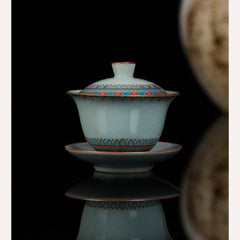 Ru Kiln Dunhuang Baoxiang Floral Gaiwan – 130ml