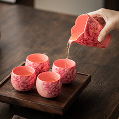 Ru-Style Pink Glaze Gongfu Tea Set 7 Piece Set