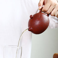 Yixing Raw Mine Dahongpao Baifu Xishi Purple Sand Pot – 220ml | Handmade Purple Clay Tea Pot