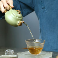 Yixing Purple Sand Pot Bean Green Sand – 240ml | Handmade Purple Clay Tea Pot