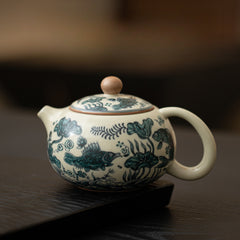 Chinese Trend Ru Kiln-Style Xishi Teapot – 230ml Ceramic Gongfu Tea Pot with Ball Filter