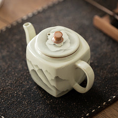 Ru-Style “Mountain Blossom” Square Teapot – 190ml