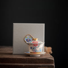 Handmade Enamel Filigree Silver Sancai Teacup - 160-170ml