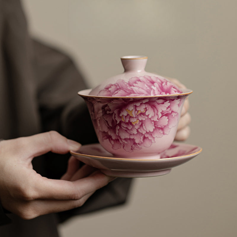 Ru-glazed Pink Peony Gaiwan – 130ml