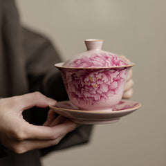 Ru-glazed Pink Peony Gaiwan – 130ml