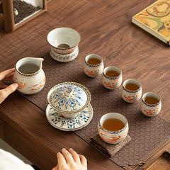 Dunhuang Feitian Ru-Style Gaiwan Tea Set - 8 Piece Set