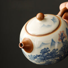 Handmade Ru Kiln Xishi Teapot Set - 220ml