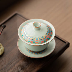 Ru Kiln Dunhuang Baoxiang Floral Gaiwan – 130ml
