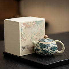 Chinese Trend Ru Kiln-Style Xishi Teapot – 230ml Ceramic Gongfu Tea Pot with Ball Filter