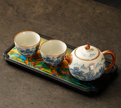 Handmade Ru Kiln Xishi Teapot Set - 220ml