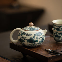 Chinese Trend Ru Kiln-Style Xishi Teapot – 230ml Ceramic Gongfu Tea Pot with Ball Filter