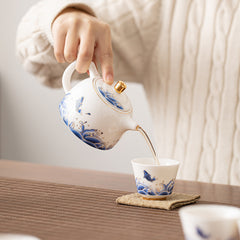 Dehua White Porcelain Tea Set – Gaiwan, Teapot & Teacups in Gift Box