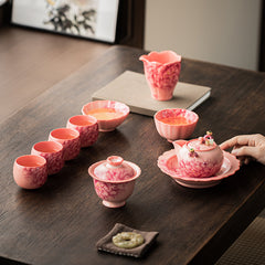 Ru-Style Pink Glaze Gongfu Tea Set 7 Piece Set