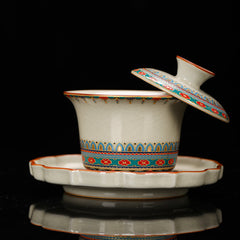 Dunhuang Cultural Ru Kiln Horse-Hoof Gaiwan – 160ml