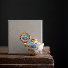 Handmade Enamel Filigree Silver Sancai Teacup - 160-170ml