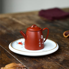 Yixing Raw Mine Dahongpao Purple Sand Pot – Qin Quan Pot – 100ml | Handmade Purple Clay Tea Pot