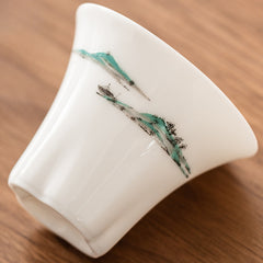 "Jinxiù Jiangshan" White Porcelain Gaiwan Tea Set – Landscape-Inspired Gongfu Teaware Gift Box