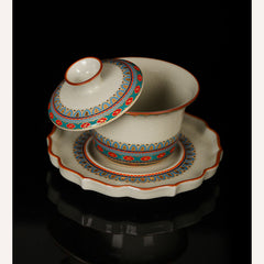 Dunhuang Cultural Ru Kiln Horse-Hoof Gaiwan – 160ml