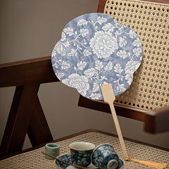 Chinese Peony Round Fan – Traditional Floral Window-Style Hand Fan for Tea Ceremony