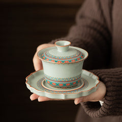 Dunhuang Cultural Ru Kiln Horse-Hoof Gaiwan – 160ml