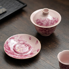 Ru-glazed Pink Peony Gaiwan – 130ml