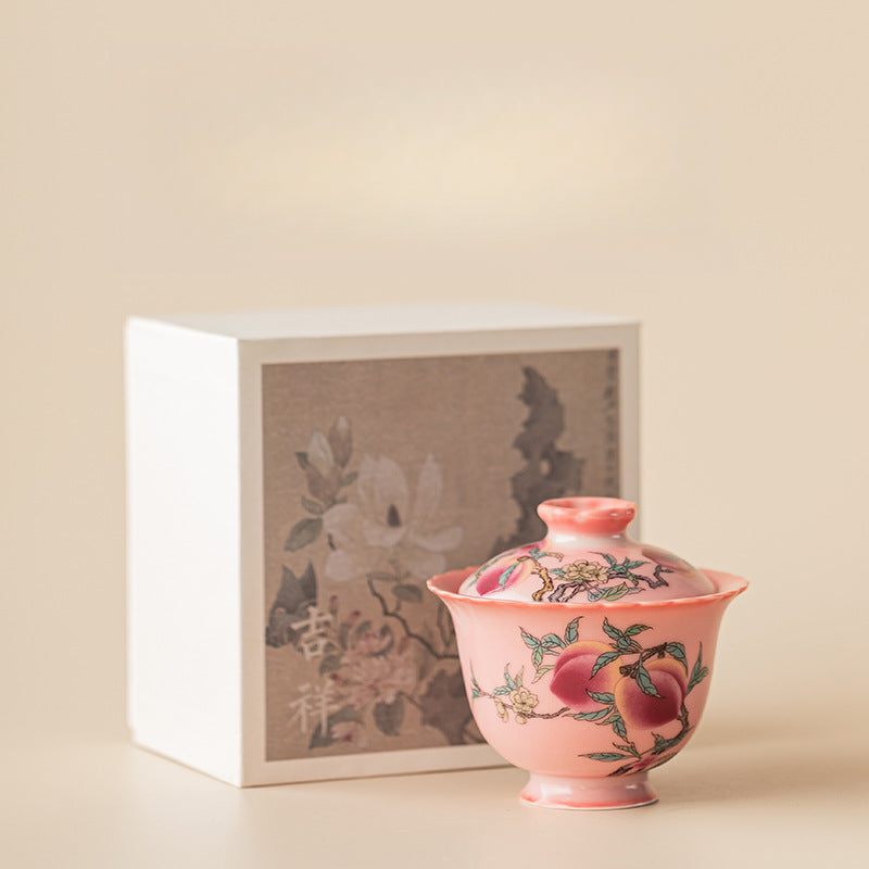 Ru-Style Pink Glaze Flared Lid Bowl – 150ml