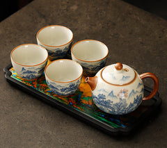 Handmade Ru Kiln Xishi Teapot Set - 220ml
