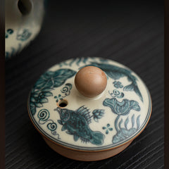 Chinese Trend Ru Kiln-Style Xishi Teapot – 230ml Ceramic Gongfu Tea Pot with Ball Filter