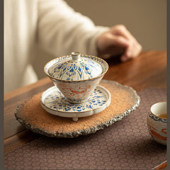 Dunhuang Feitian Ru-Style Gaiwan Tea Set - 8 Piece Set