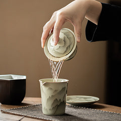 Ru-Style “Mountain Blossom” San Cai Gaiwan – 150ml