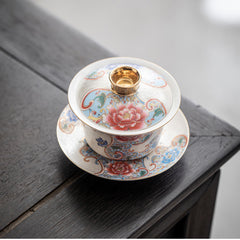 Handmade Enamel Filigree Silver Sancai Teacup - 160-170ml