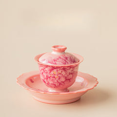 Ru-Style Pink Glaze Flared Lid Bowl – 150ml
