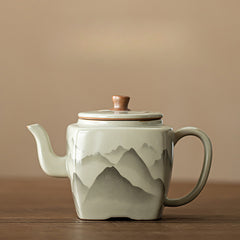 Ru-Style “Mountain Blossom” Square Teapot – 190ml