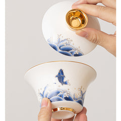 Dehua White Porcelain Tea Set – Gaiwan, Teapot & Teacups in Gift Box