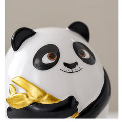 Wobbling Panda with Bamboo – Ceramic Desk Ornament for Home, Office or Car Decor