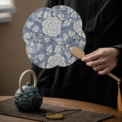 Chinese Peony Round Fan – Traditional Floral Window-Style Hand Fan for Tea Ceremony