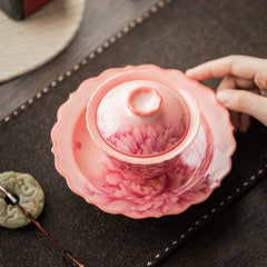 Ru-Style Pink Glaze Flared Lid Bowl – 150ml