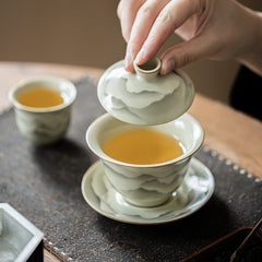 Ru-Style “Mountain Blossom” San Cai Gaiwan – 150ml