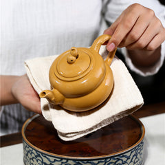 Yixing raw ore gold section mud gourd purple clay pot-240ml