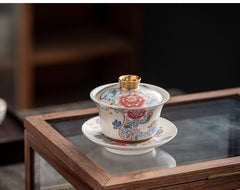 Handmade Enamel Filigree Silver Sancai Teacup - 160-170ml