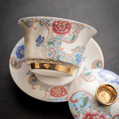 Handmade Enamel Filigree Silver Sancai Teacup - 160-170ml