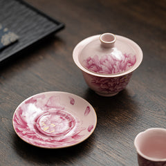 Ru-glazed Pink Peony Gaiwan – 130ml