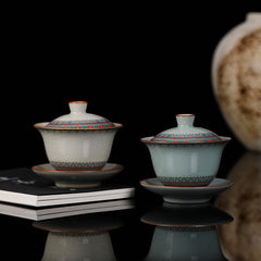 Ru Kiln Dunhuang Baoxiang Floral Gaiwan – 130ml