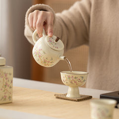 Ruyao Wisteria Gongfu Tea Set – Complete Chinese Ceramic Teaware with Gaiwan & Teapot, Gift Box