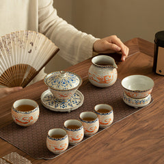 Dunhuang Feitian Ru-Style Gaiwan Tea Set - 8 Piece Set