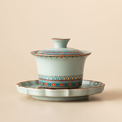 Dunhuang Cultural Ru Kiln Horse-Hoof Gaiwan – 160ml