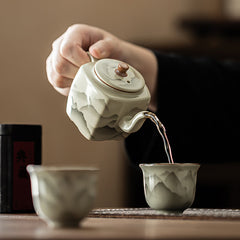 Ru-Style “Mountain Blossom” Square Teapot – 190ml